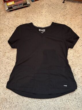 Grey's Anatomy Black V-Neck Short Sleeve Scrub Top